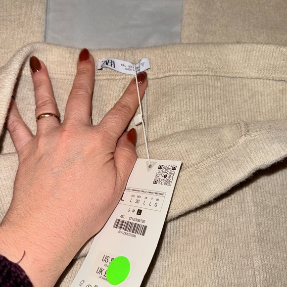 NWT Zara FLARED RIB PANTS - L - Picture 4 of 4